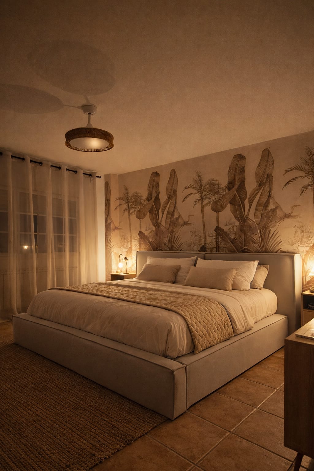 Dormitorio cálido tras el home staging